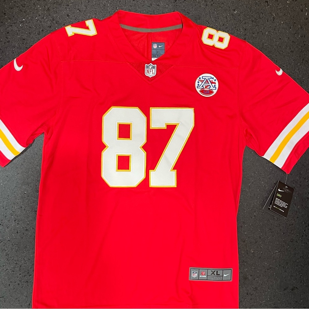 Men's Nike Travis Kelce Red Kansas City Chiefs Game Jersey